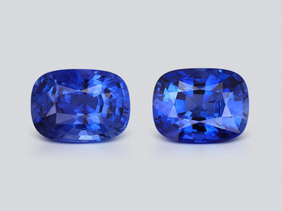  Paar blaue saphire im cushion schliff 6,06 karat, Sri Lanka photo