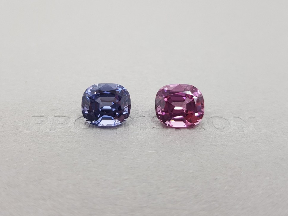 Pair of pink and blue spinels 5.45 ct Image №1