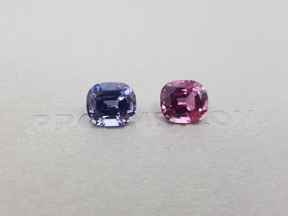 Pair of pink and blue spinels 5.45 ct Image №2
