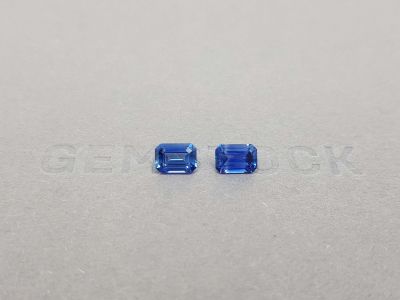 Blue sapphires are paired in the octagon cut 1.77 carat, Sri Lanka photo