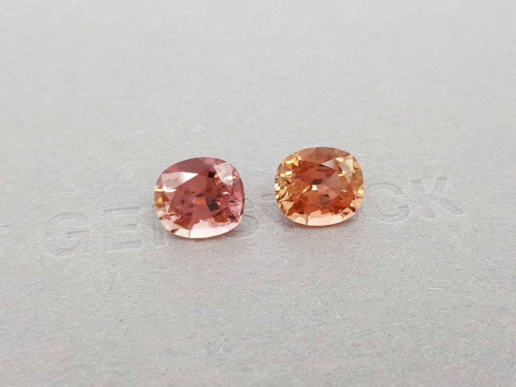 Pair of orange and pink tourmalines 8.24 ct Image №3