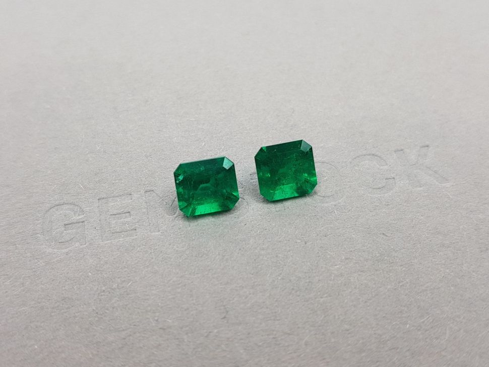 Pair of Colombian emeralds in Muzo Green octagon cut 2.98 ct Image №2