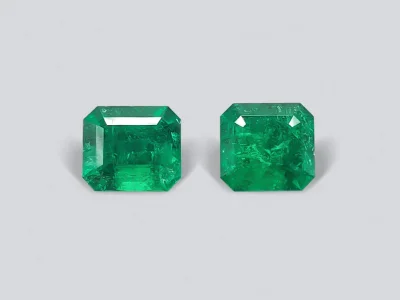 Pair of Colombian Muzo Green emeralds in octagon cut 2.97 ct photo