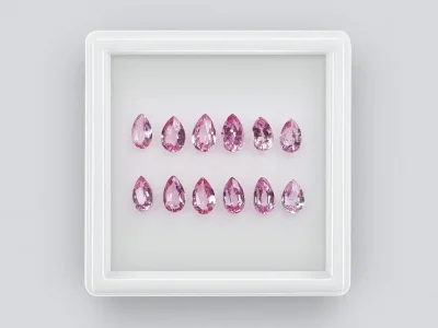 Lot de spinelle rose en poire taille 6x4 mm photo