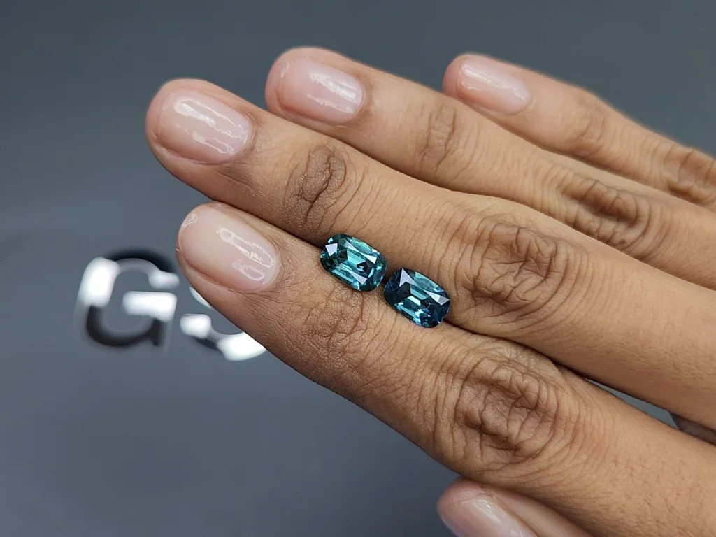 Pair of tourmalines Lagoon cushion cut 2.73 carats, Afghanistan Image №2