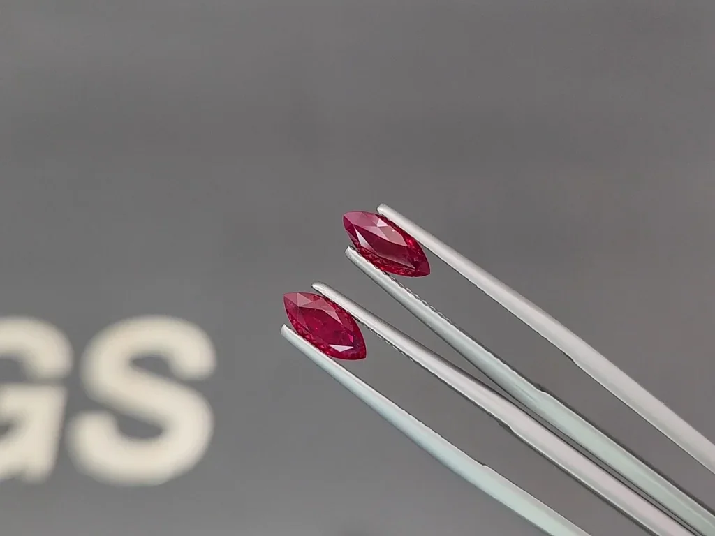 Par de rubíes talla marquesa de 1,41 carats, Birmania Image №3