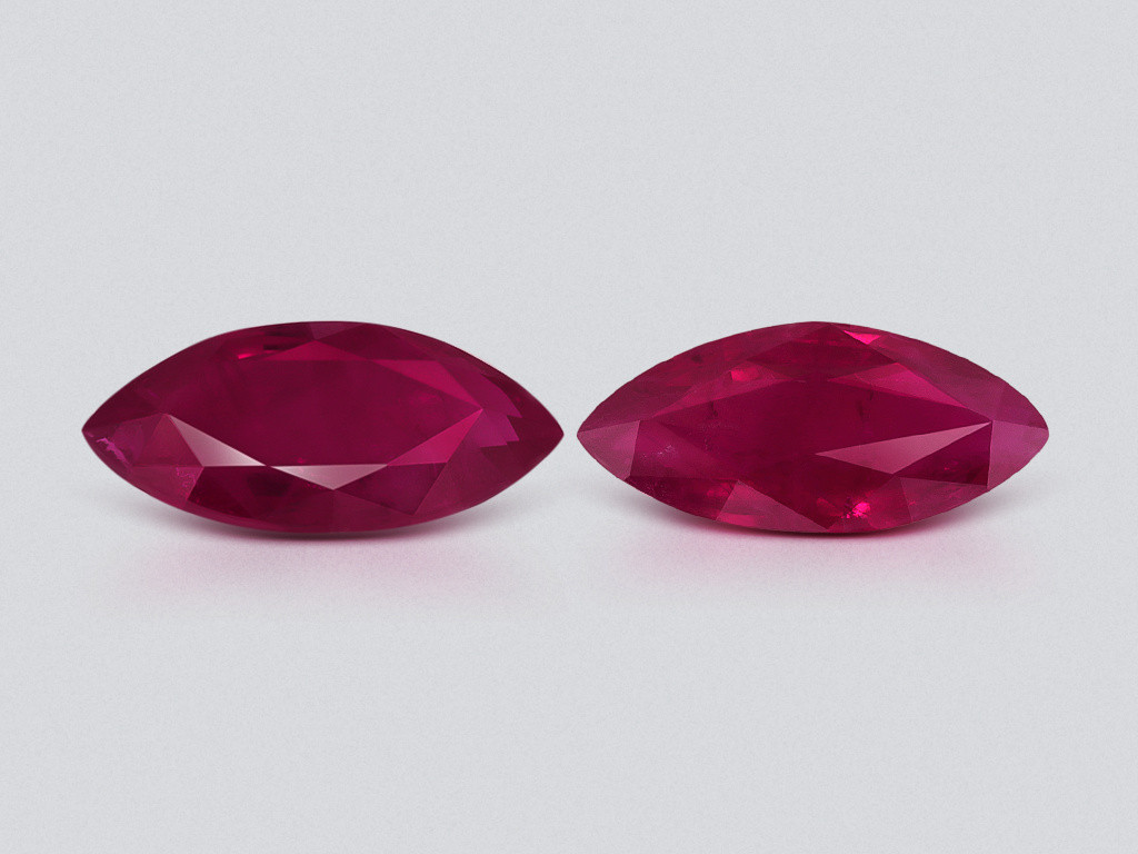 Par de rubíes talla marquesa de 1,41 carats, Birmania Image №1