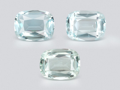 Ensemble aigues-marines taille coussin, 5,32 carats, Madagascar photo