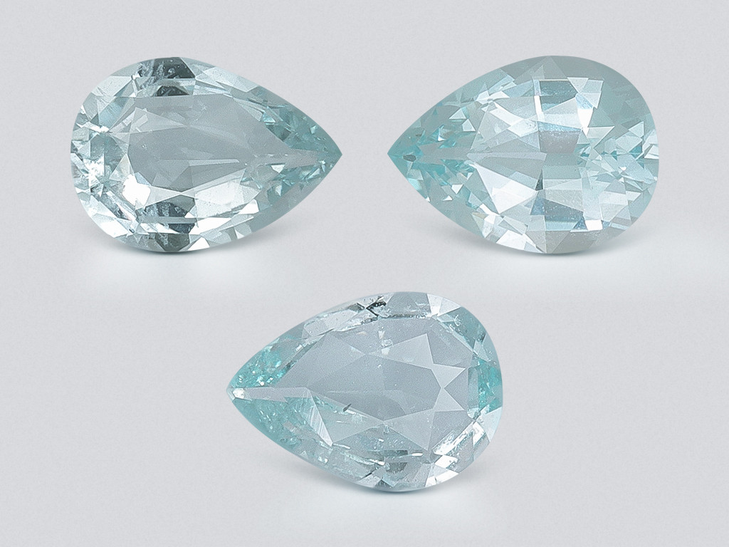 Set of aquamarines pear cut 1.84 carats, Madagascar Image №1