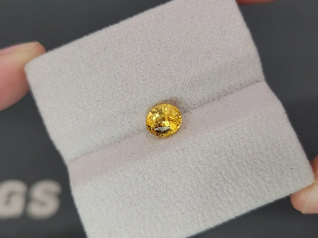 Sapphire Vivid Yellow oval cut 1.61 carats, Sri Lanka Image №4