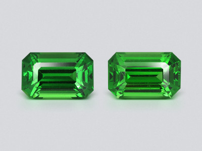 Pair of tsavorites octagon cut  2.18 carats, Tanzania photo
