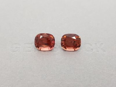 Paired orangey red tourmalines from Afghanistan 8.61 ct photo