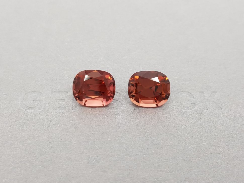 Paired orangey red tourmalines from Afghanistan 8.61 ct Image №1