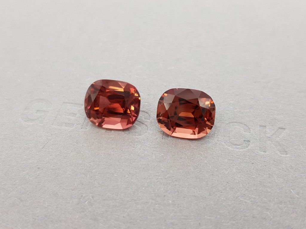 Paired orangey red tourmalines from Afghanistan 8.61 ct Image №2