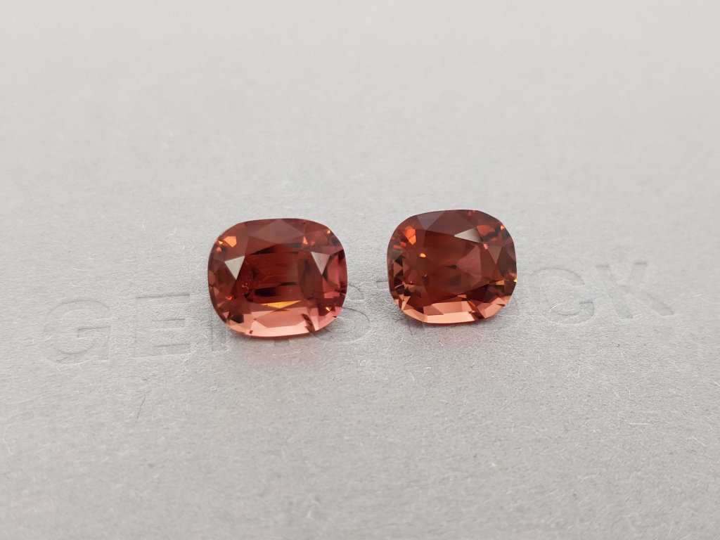 Paired orangey red tourmalines from Afghanistan 8.61 ct Image №3