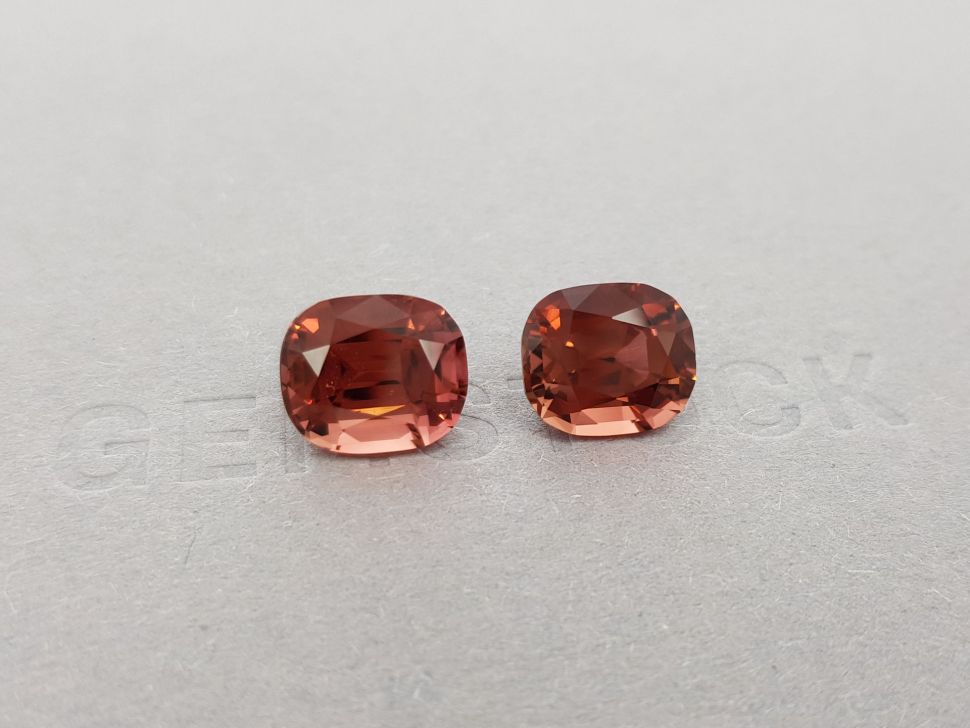 Paired orangey red tourmalines from Afghanistan 8.61 ct Image №3