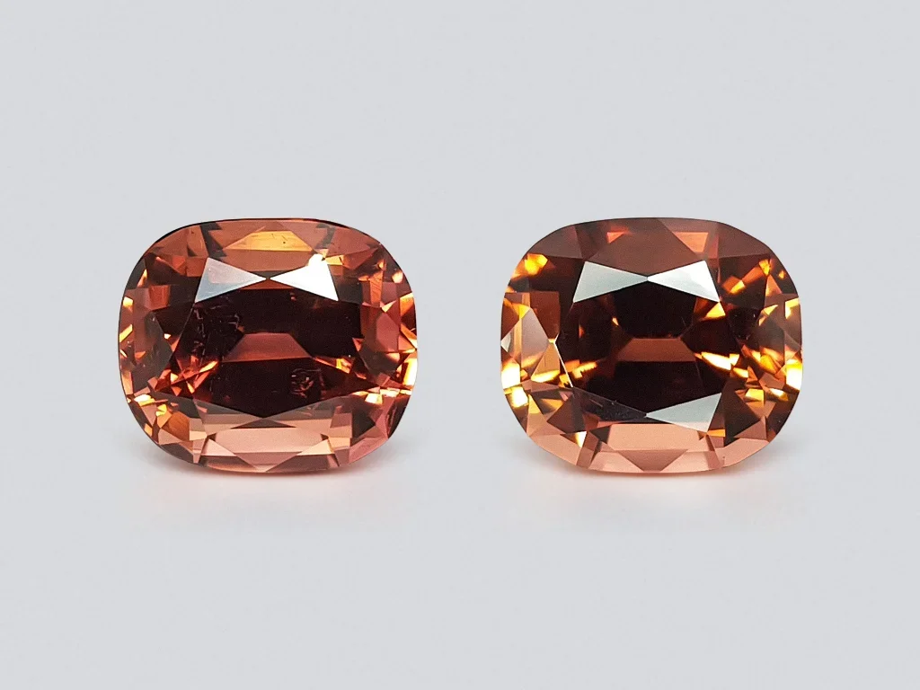 Tourmalines rouge-orange appariées d&#39;Afghanistan 8,61 carats Image №1