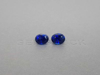 Pair of blue sapphires 8.12 ct oval cut, Sri Lanka photo