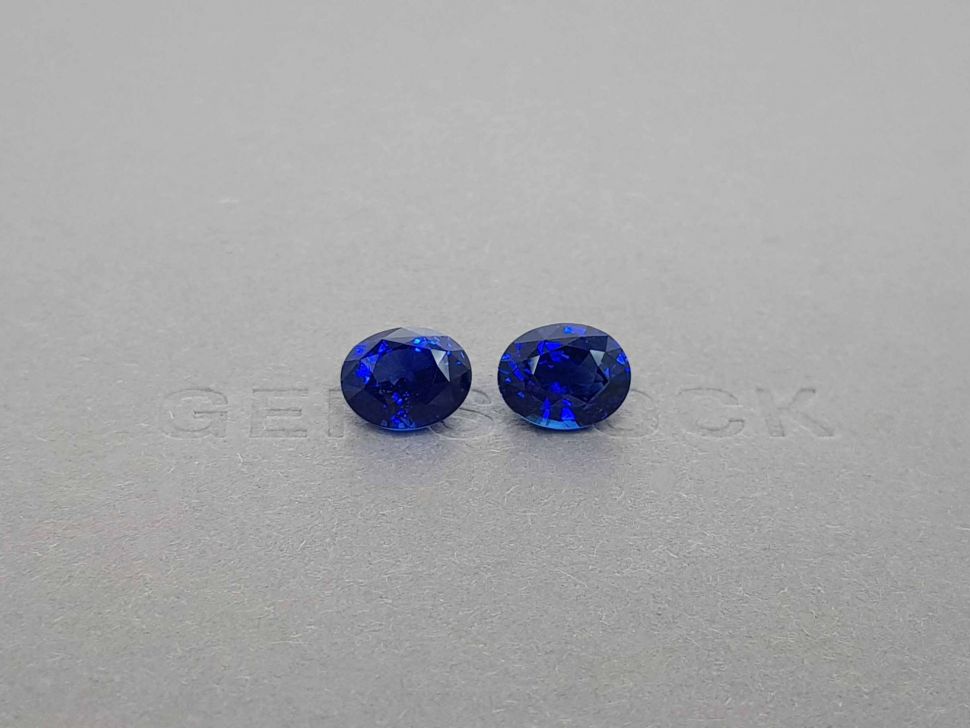 Pair of blue sapphires 8.12 ct oval cut, Sri Lanka Image №1