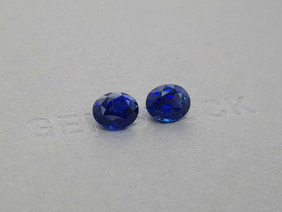 Pair of blue sapphires 8.12 ct oval cut, Sri Lanka Image №2