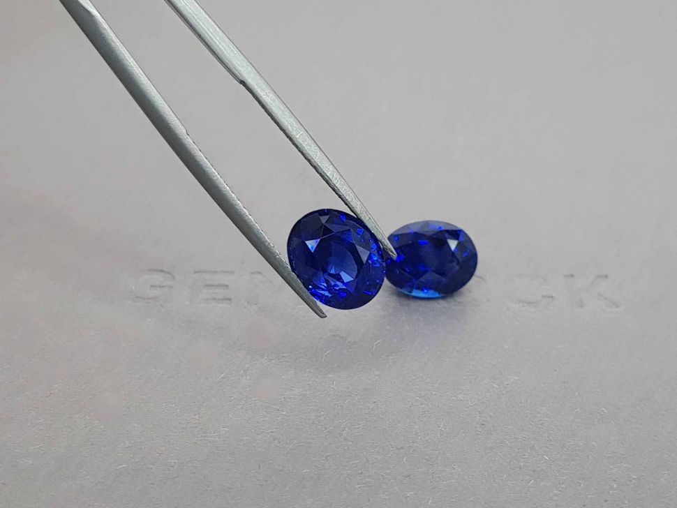 Pair of blue sapphires 8.12 ct oval cut, Sri Lanka Image №4