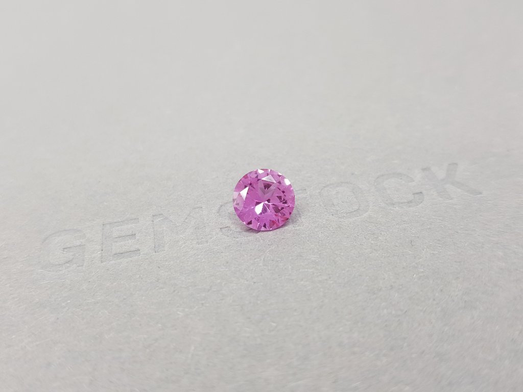 Hot pink unheated round sapphire 1.31 ct, Madagascar Image №2
