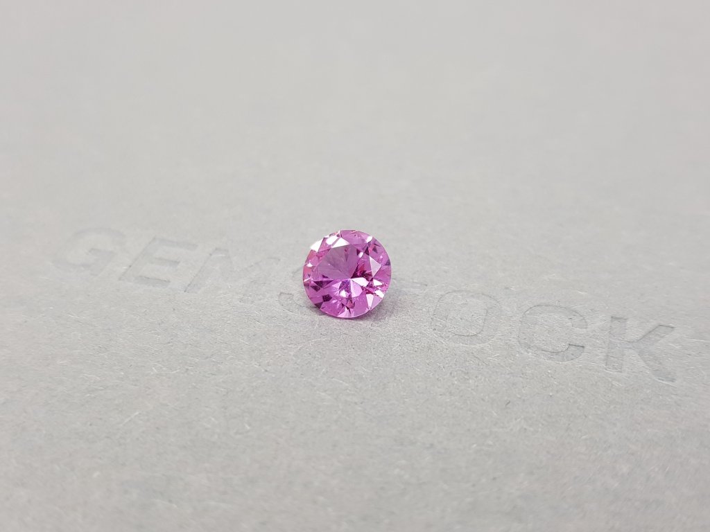 Hot pink unheated round sapphire 1.31 ct, Madagascar Image №3