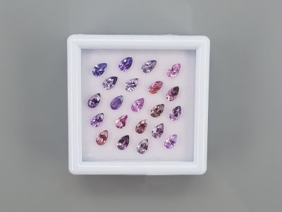 Set of calibrated sapphires 5x3 mm in pear cut 4.61 carats/21 pcs. photo