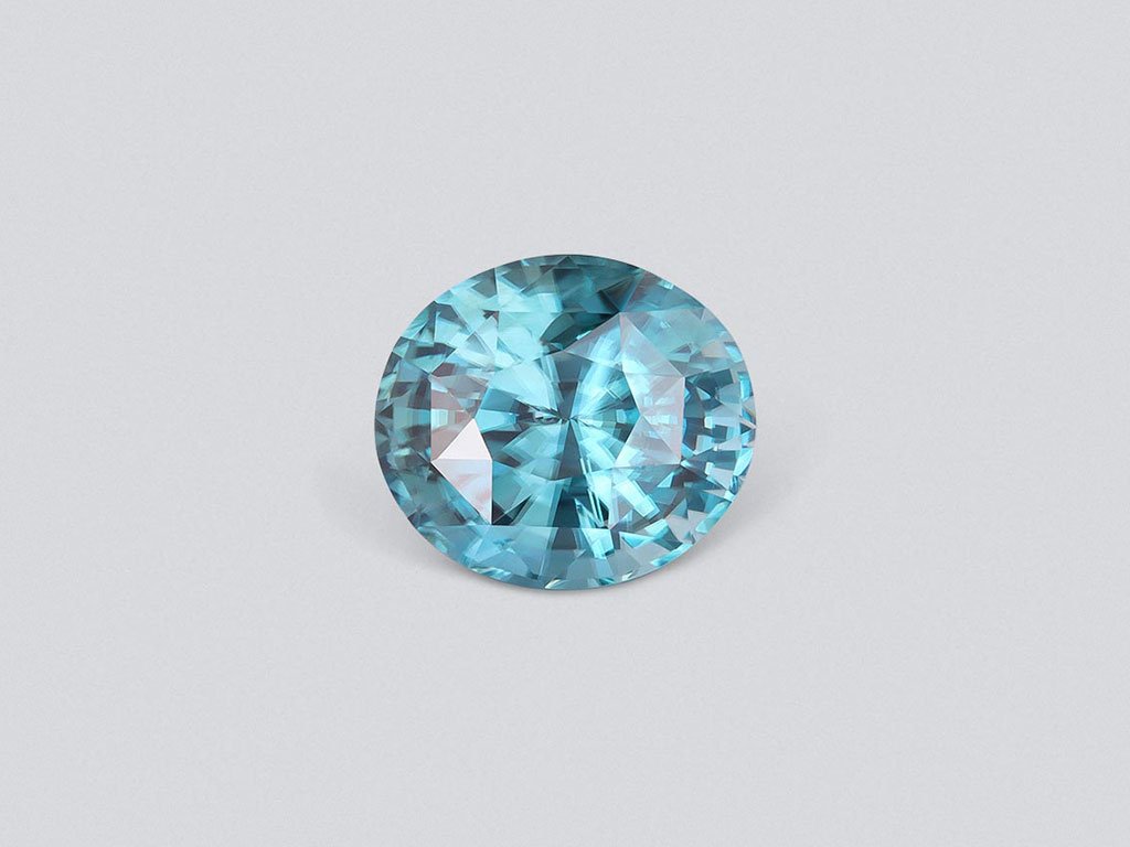 Natural blue zircon in oval cut 2.72 ct, Cambodia Image №1