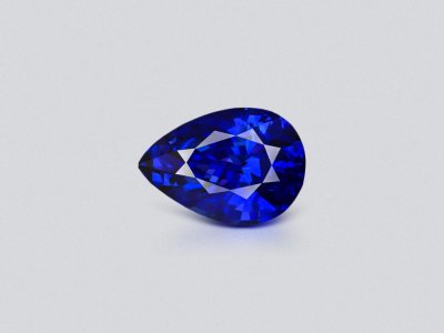 Saphir Bleu Royal bleu intense taille poire 7,76 carats, Sri Lanka photo