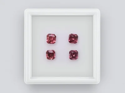 Octagon Cut Red Tourmaline Set 2.05 Carats photo