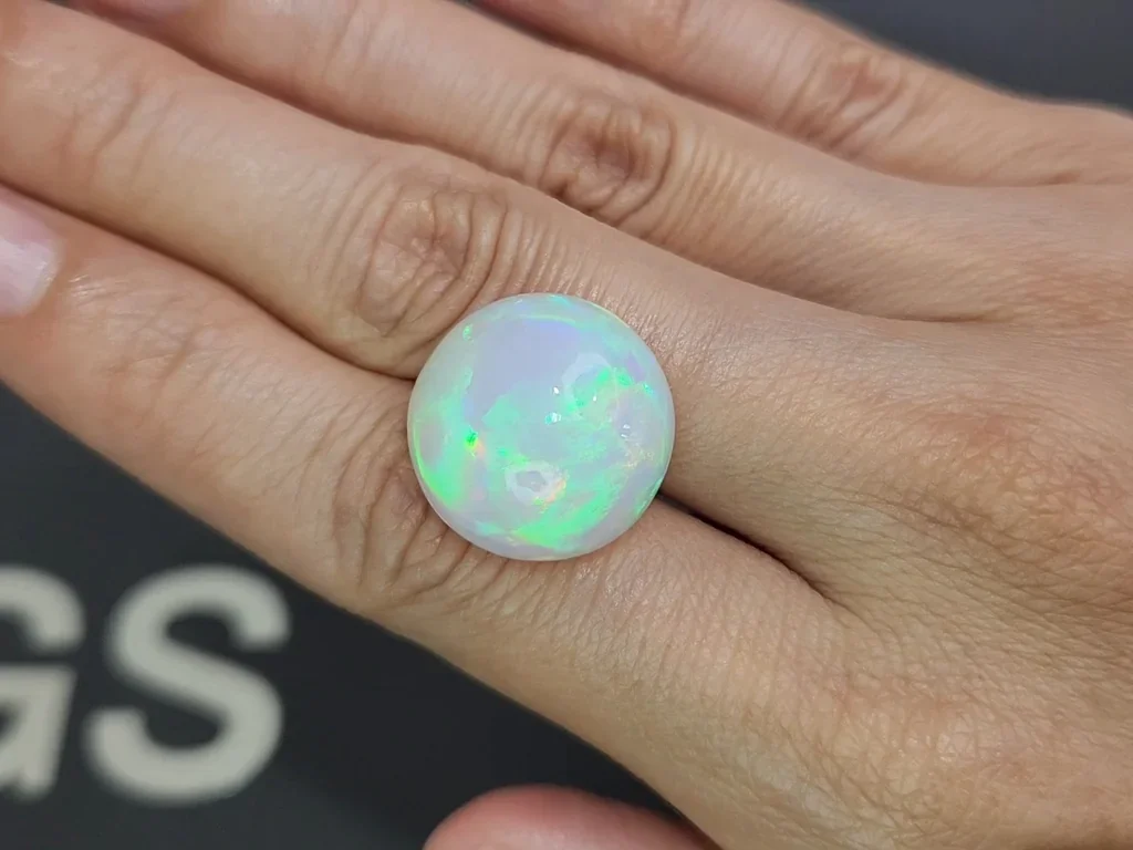 Ópalo blanco de corte redondo de 14,42 ct de Etiopía Image №2