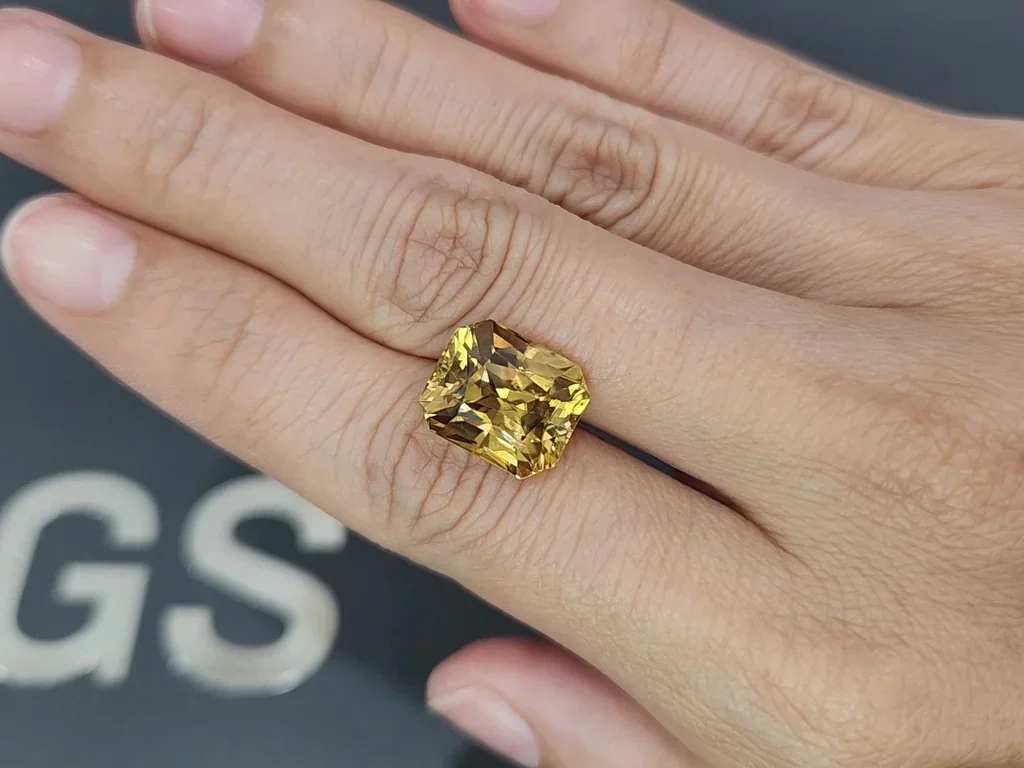 Yellow-brown zircon in radiant cut 12.24 carats, Sri Lanka Image №2