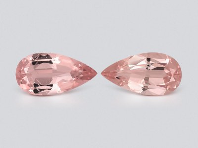 Pair of morganites pear cut 6.25 carats, Africa photo
