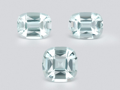 Set of aquamarines cushion cut 4.11 carats, Madagascar photo