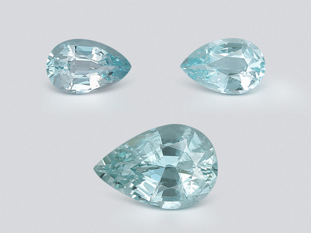 Set of aquamarines pear cut 1.79 carats, Madagascar Image №1