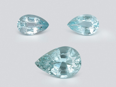 Set of aquamarines pear cut 1.79 carats, Madagascar photo