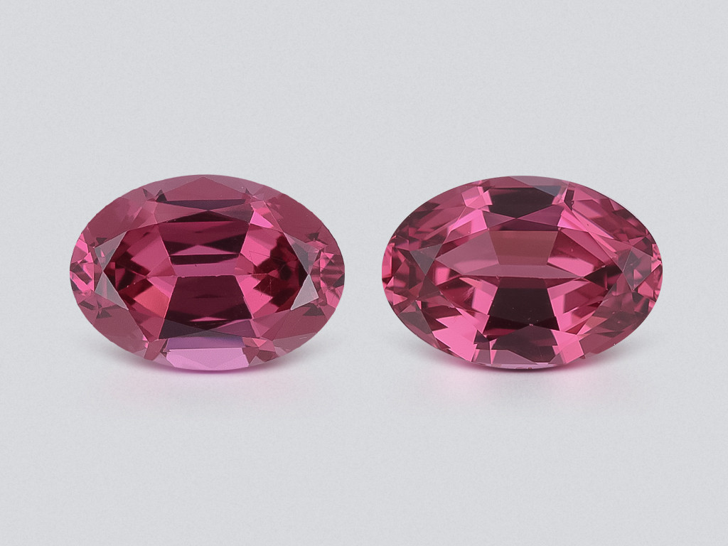 Paire de grenats rhodolites de taille ovale, 1,87 carat, Madagascar Image №1