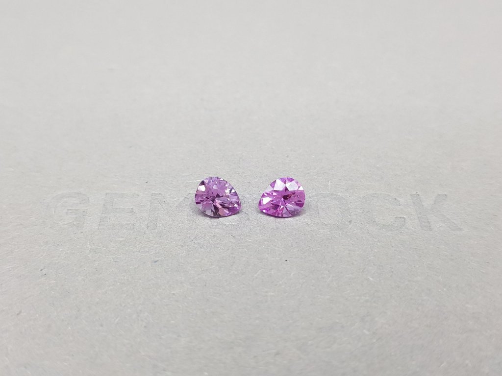 Pair of unheated pear cut purple sapphires 1.21 ct Image №1