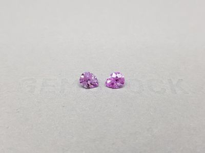 Pair of unheated pear-cut purple sapphires 1.21 ct photo