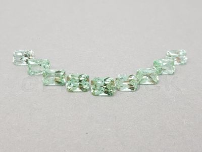 A line of mint green radiant cut tourmalines 9.36 ct photo