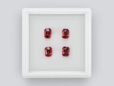 Set of octagon-cut rubellite tourmalines 2.32 carats photo