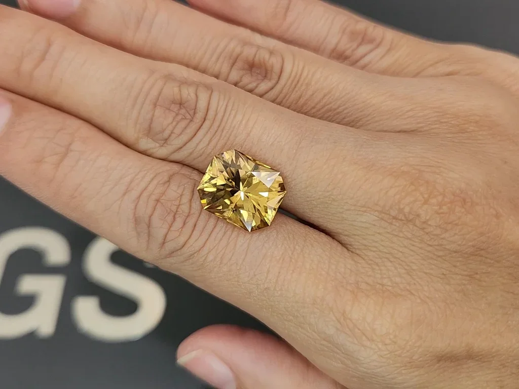 Yellow-brown zircon in radiant cut 10.77 carats, Sri Lanka Image №2