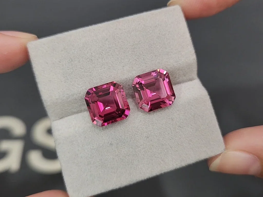 Pair of pink tourmalines octagon cut 8.45 carats, Afghanistan Image №4