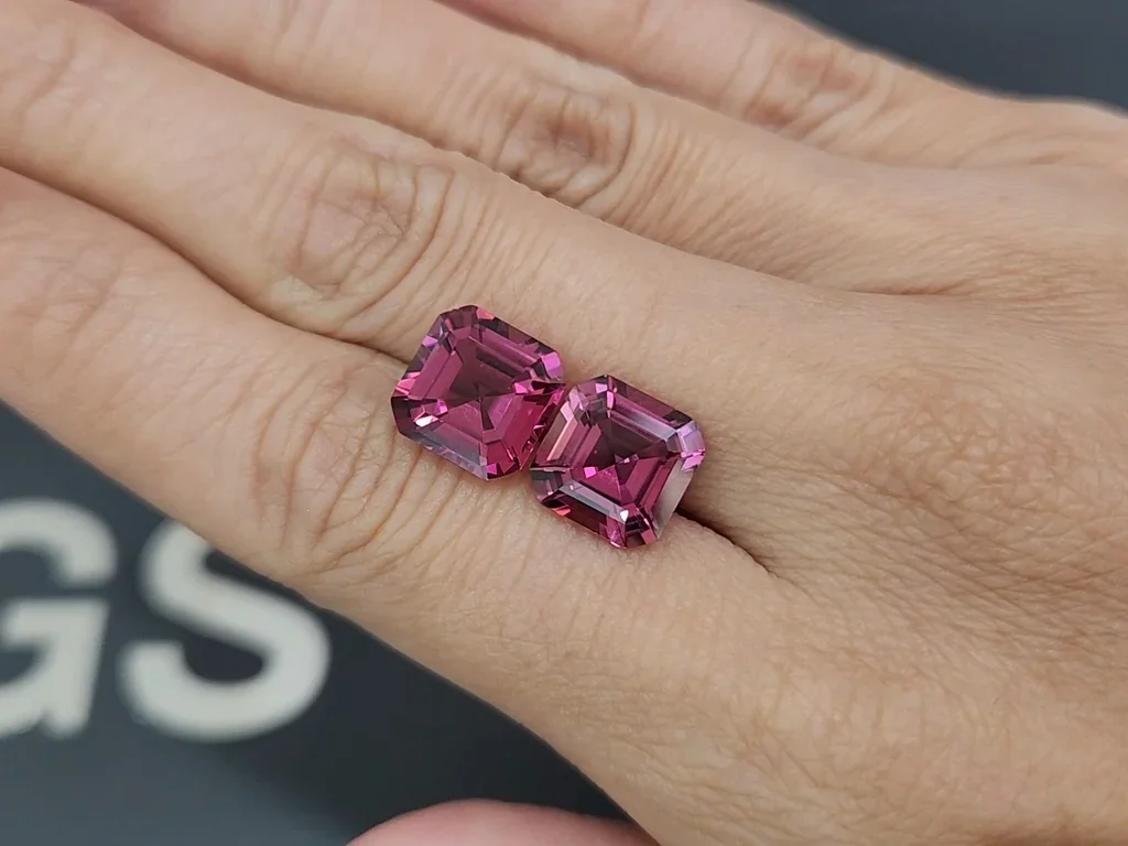 Pair of pink tourmalines octagon cut 8.45 carats, Afghanistan Image №2