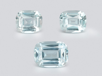 Set of aquamarines cushion cut 4.07 carats, Madagascar photo