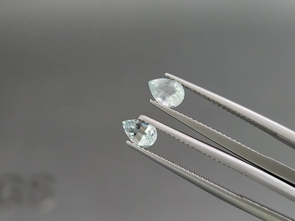 Ensemble aigues-marines taille poire, 1,71 carat, Madagascar Image №3
