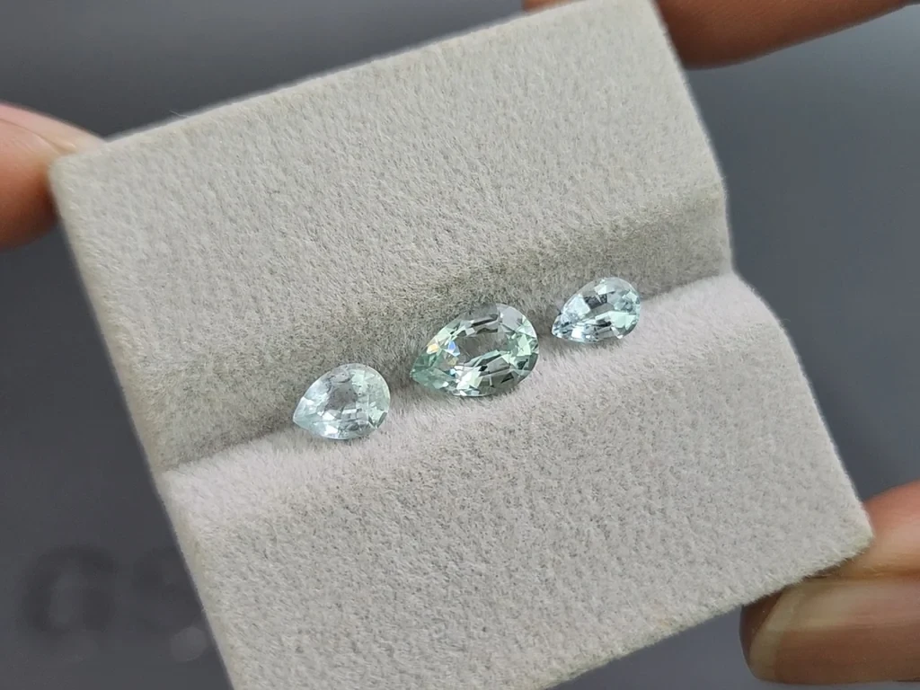 Ensemble aigues-marines taille poire, 1,71 carat, Madagascar Image №4