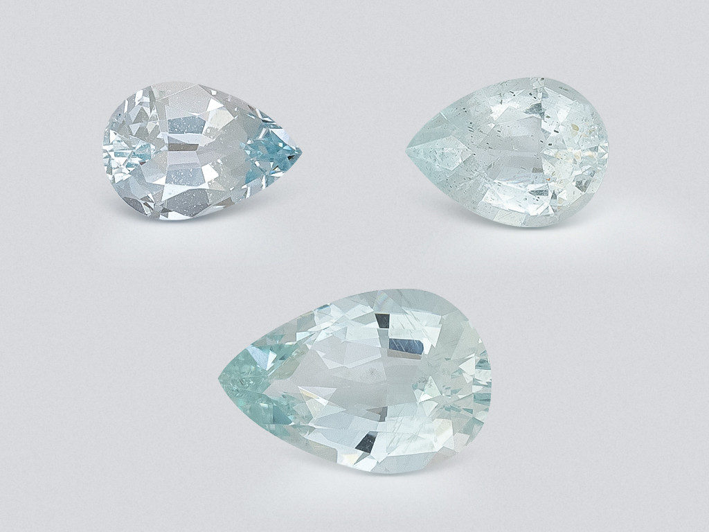 Set of aquamarines in pear cut 1.71 carats, Madagascar Image №1