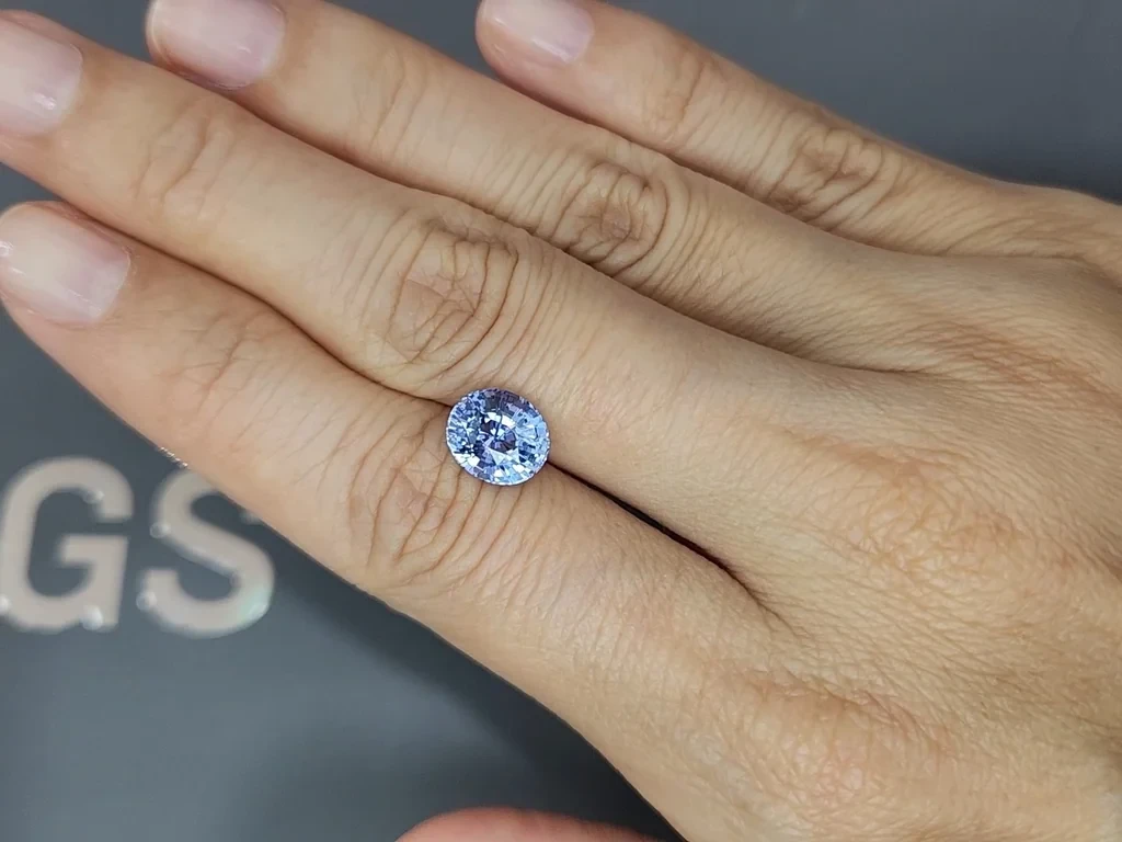 Lot #7. Unheated Pastel Blue sapphire in oval cut 3.02 carats, Sri Lanka Image №2